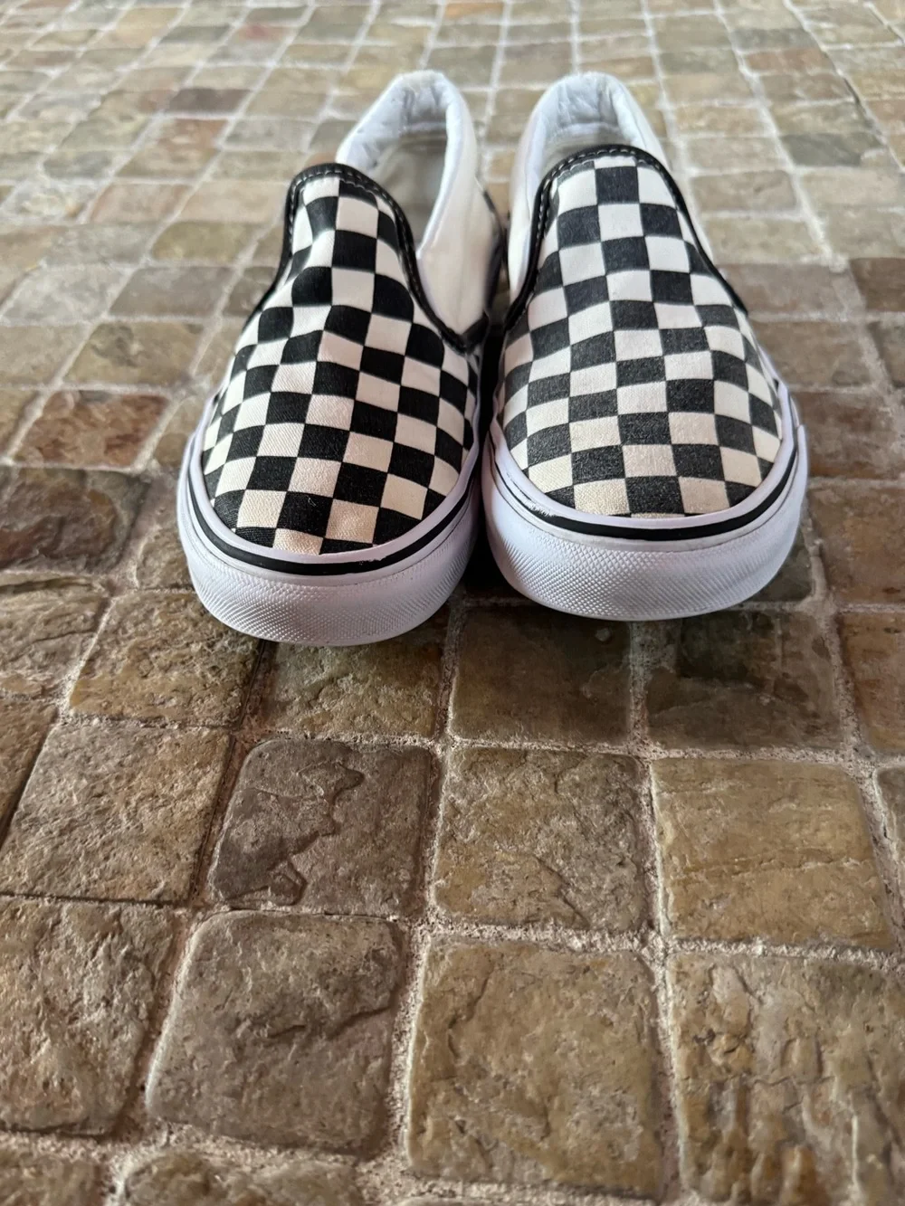Vans Checkerboard Slip-On Shoes - Black & White
